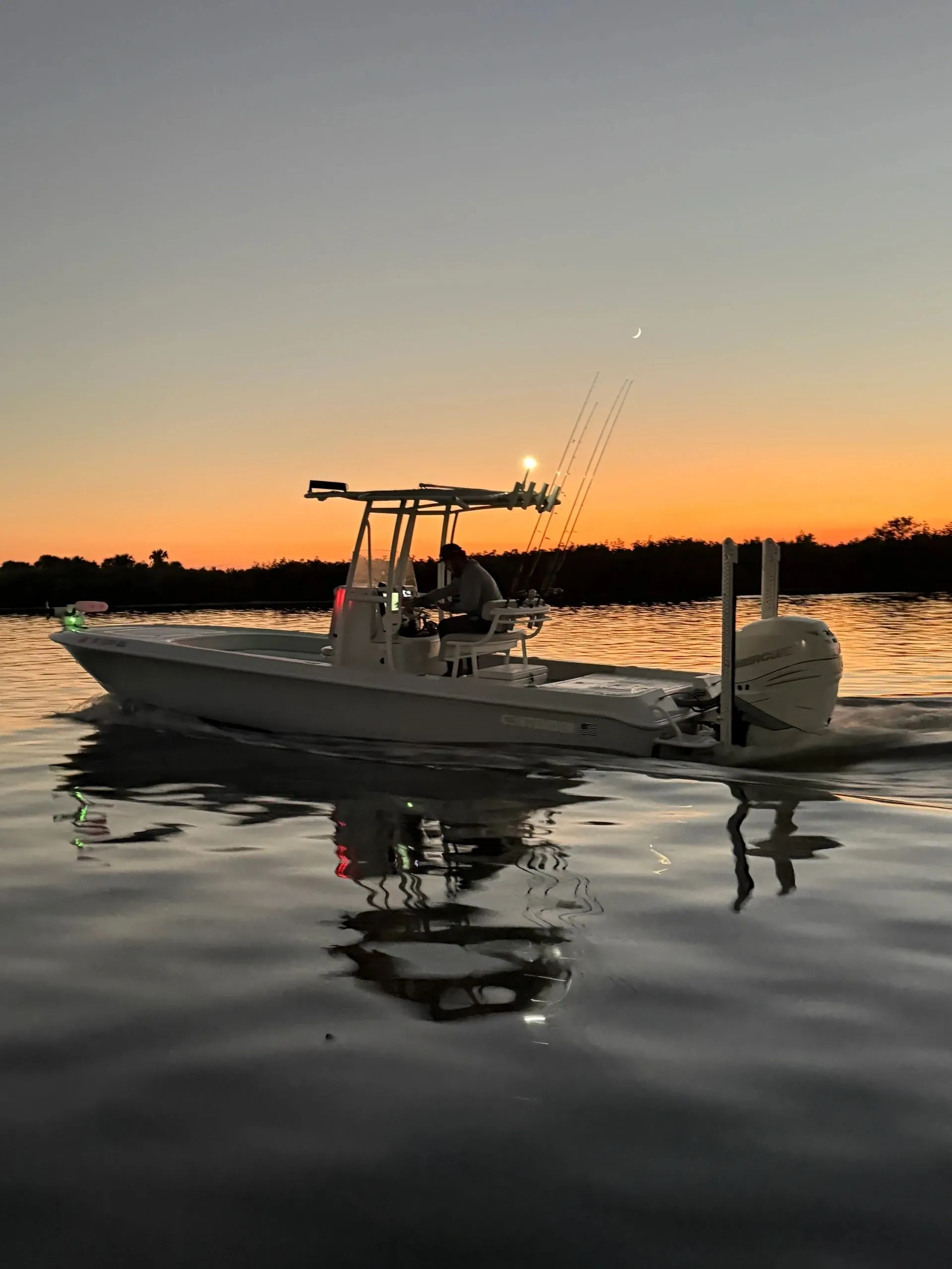 Sunset cruise on the Contender bay boat across Ponce Inlet