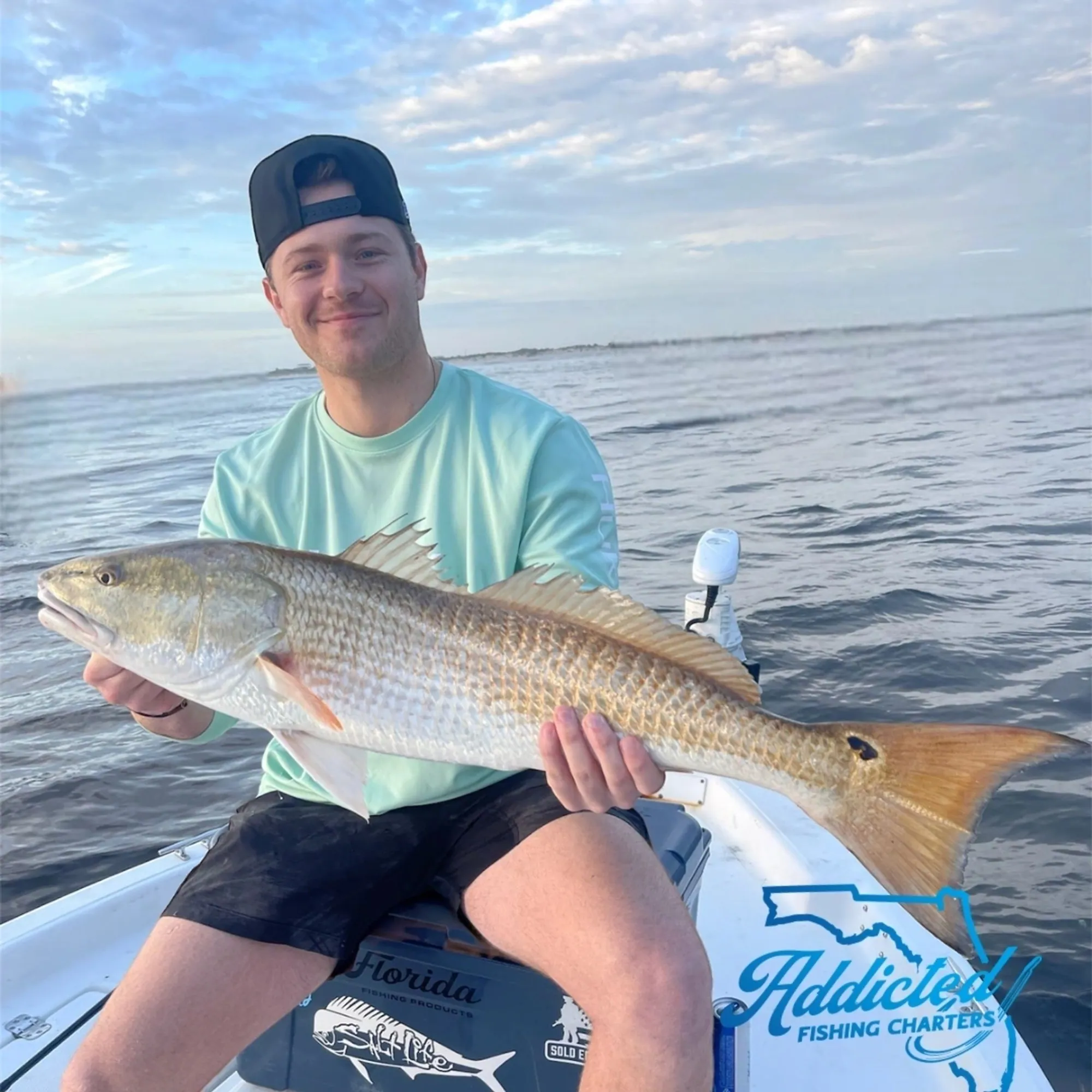 Big redfish tail splash during release